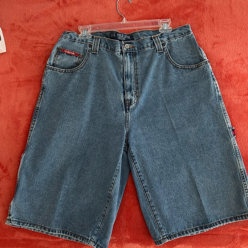 New US Polo Assn Medium Wash Men’s Denim Jean Shorts NWOT Size 38 Waist